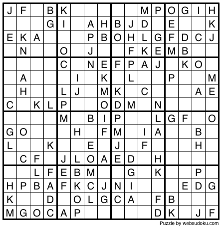 Imagen sólo para impresión. Si desea jugar a la versión interactiva de 16x16 Sudoku obtenga Web Sudoku Deluxe!